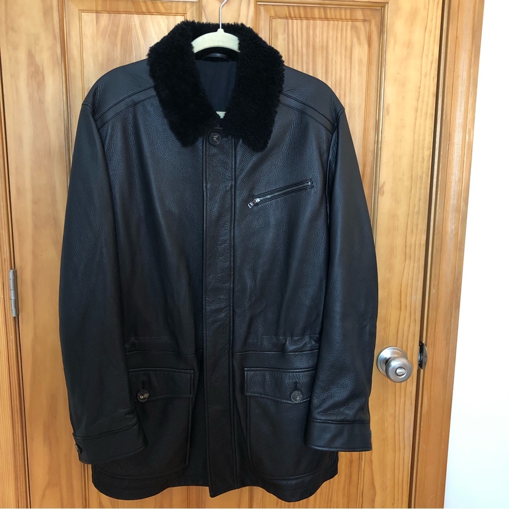Salvatore Ferragamo Black Shearling Coat